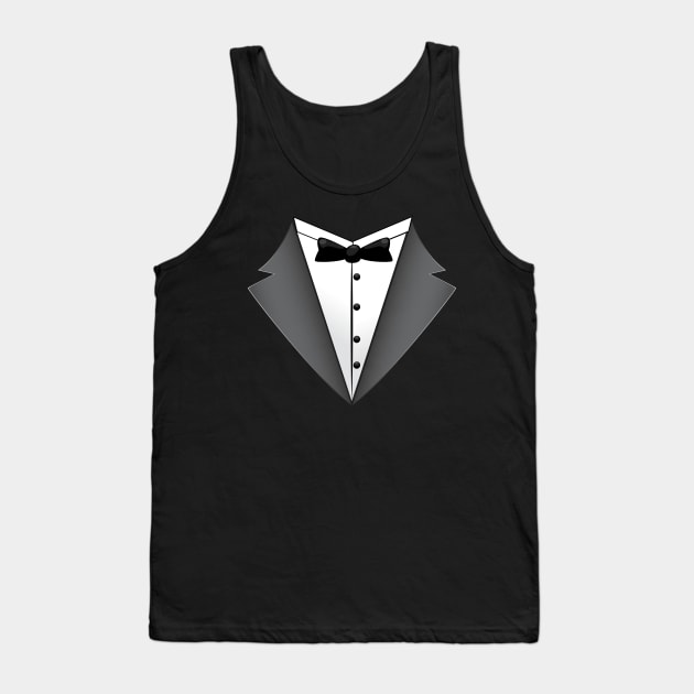 Tuxedo Tee Tank Top by nickemporium1